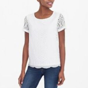 J. Crew Lace Tee (Black) NWT